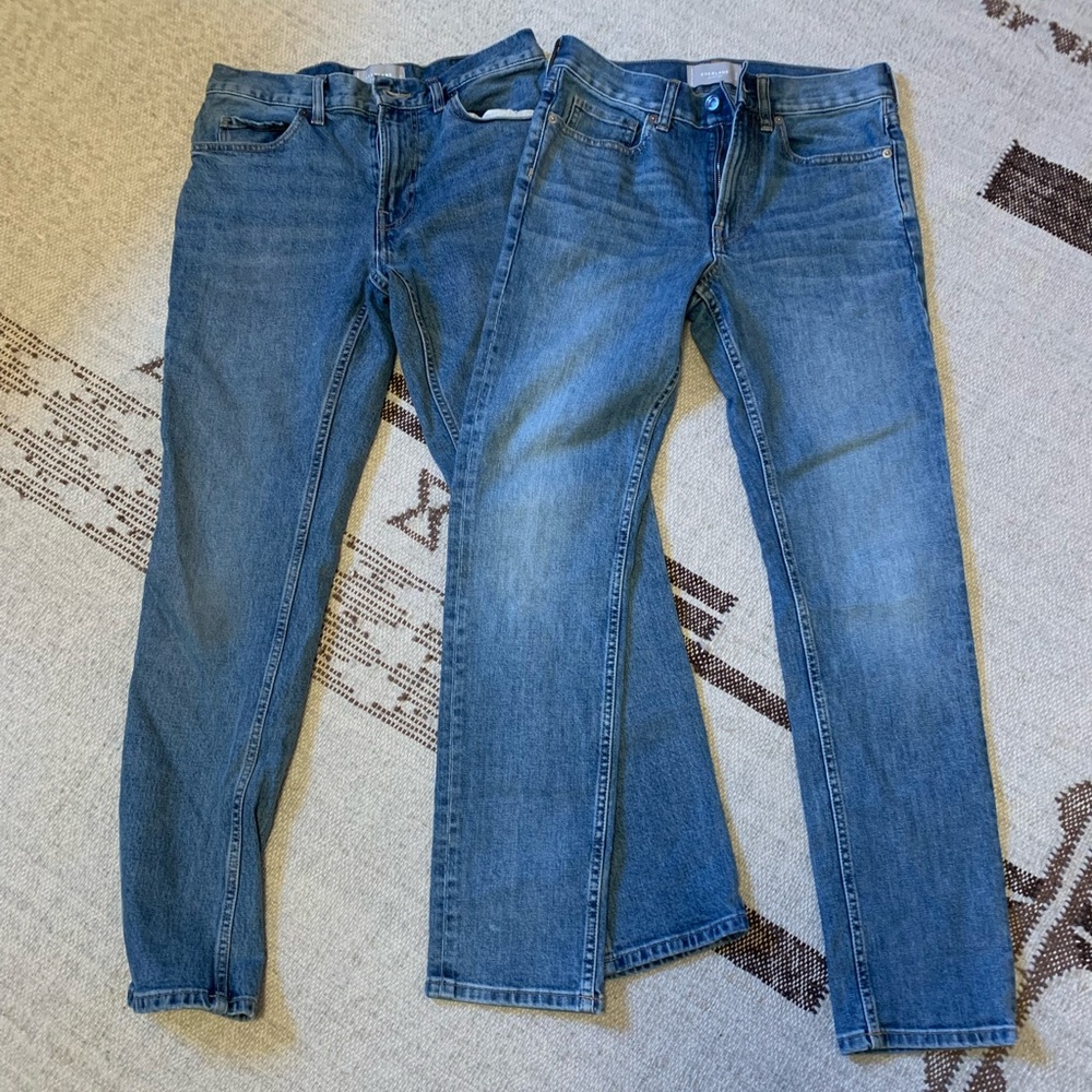 Everlane Men's Slim Fit Medium Wash Jeans, 29x30, lot of two